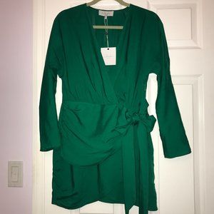 Green L'Academie Mini Dress with Bow